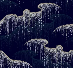 Candice Olson Modern Nature Moonlight Pearls Wallpaper - Navy