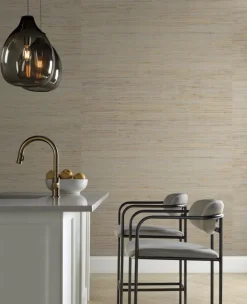 Candice Olson Modern Nature Metallic Jute Wallpaper - Beige & Silver