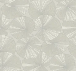 Candice Olson Natural Discovery Layered Lily Pads Wallpaper - Grey