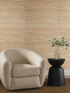 Candice Olson Natural Discovery Bamboo Hemp Blend Wallpaper - White