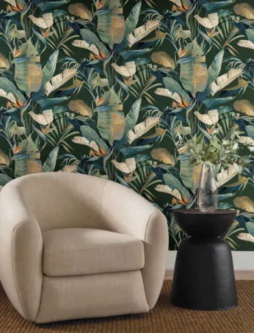 Candice Olson Natural Discovery Tropical Cabana Wallpaper - Green