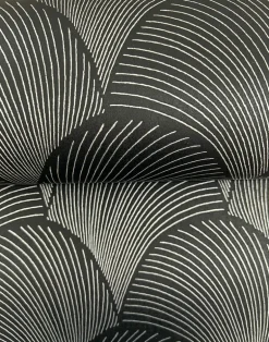 Candice Olson Natural Discovery Metallic Scallop Wallpaper - Black