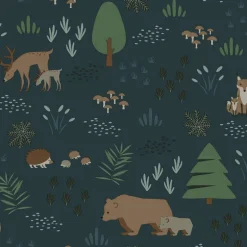 Chesapeake Fable Finola Bears Wallpaper - Dark Blue