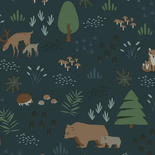 Chesapeake Fable Finola Bears Wallpaper - Dark Blue