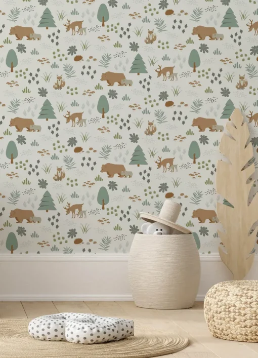 Chesapeake Fable Finola Bears Wallpaper - Moss