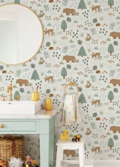 Chesapeake Fable Finola Bears Wallpaper - Moss