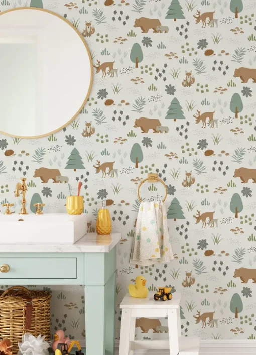 Chesapeake Fable Finola Bears Wallpaper - Moss
