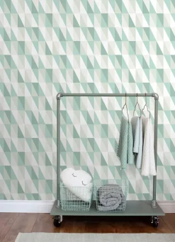 Chesapeake Fable Inez Geometric Wallpaper - Teal