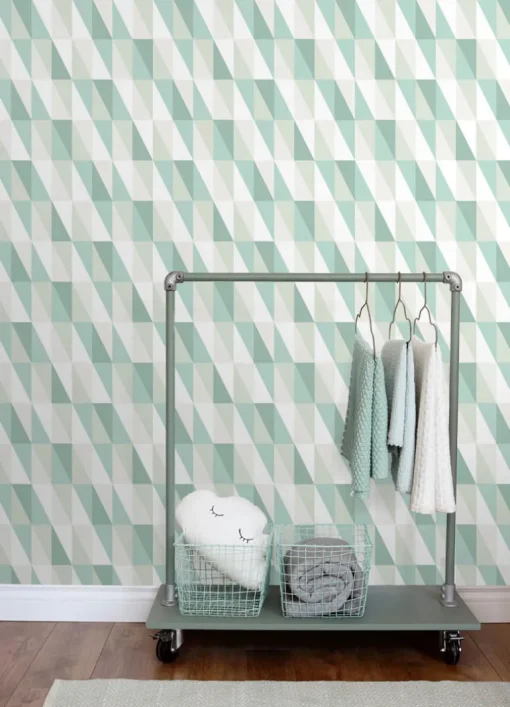 Chesapeake Fable Inez Geometric Wallpaper - Teal