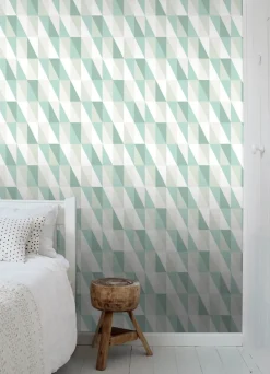 Chesapeake Fable Inez Geometric Wallpaper - Teal
