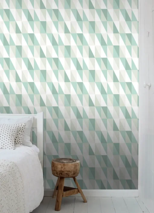 Chesapeake Fable Inez Geometric Wallpaper - Teal