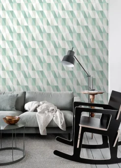 Chesapeake Fable Inez Geometric Wallpaper - Teal