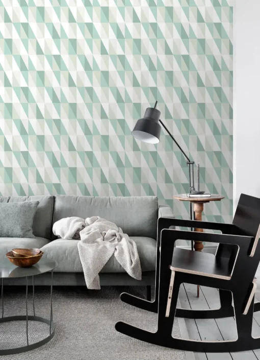 Chesapeake Fable Inez Geometric Wallpaper - Teal