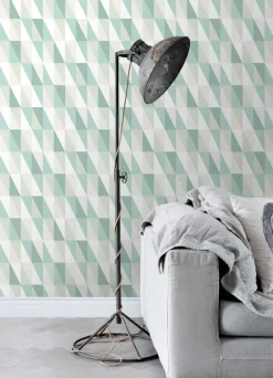 Chesapeake Fable Inez Geometric Wallpaper - Teal