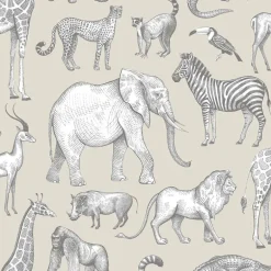 Chesapeake Fable Kenji Safari Wallpaper - Taupe