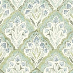 Chesapeake Kinfolk Mimir Quilted Damask Wallpaper - Aquamarine
