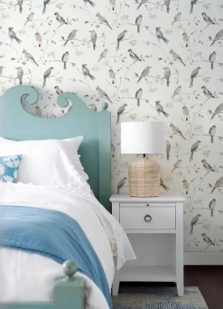 Chesapeake Thoreau Birdsong Wallpaper - Mauve