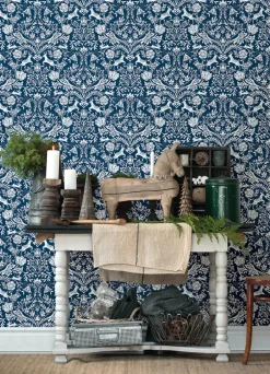 Chesapeake Thoreau Forest Dance Wallpaper - Navy