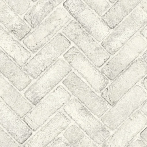 Chesapeake Wildflower Cannelle Brick Wallpaper - White