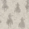 Chesapeake Yellowstone Stockman Silhouette Wallpaper - Grey
