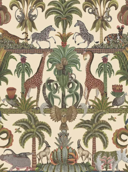 Cole & Son Ardmore-Jabula Afrika Kingdom Wallpaper - Green & Cream
