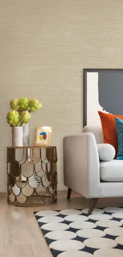 Color Digest Ramie Weave Wallpaper - Tan