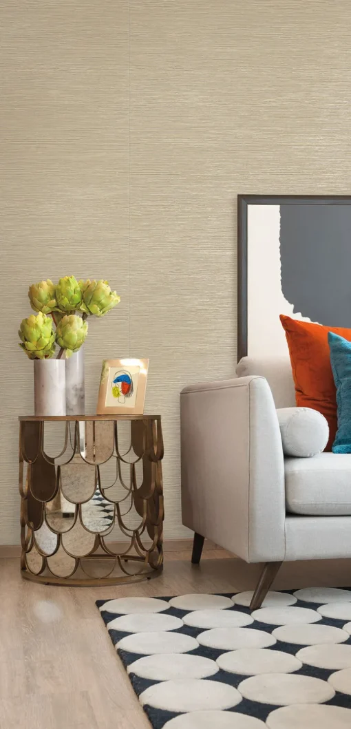 Color Digest Ramie Weave Wallpaper - Tan