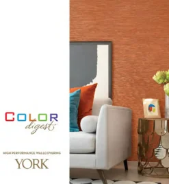 Color Digest Ramie Weave Wallpaper - Orange