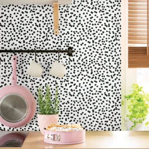 Confetti Dots Peel & Stick Wallpaper - Black & White