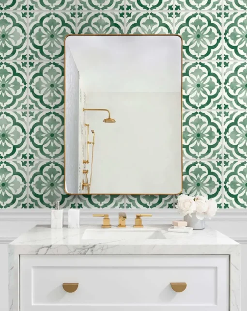Daisy Bennett Sorento Tile Peel & Stick Wallpaper - Jungle Green