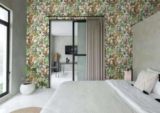 Daisy Bennett Tropical Leopard Peel & Stick Wallpaper - White