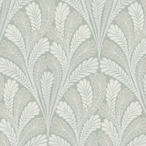 Damask Resource Library Shell Damask Wallpaper - Green