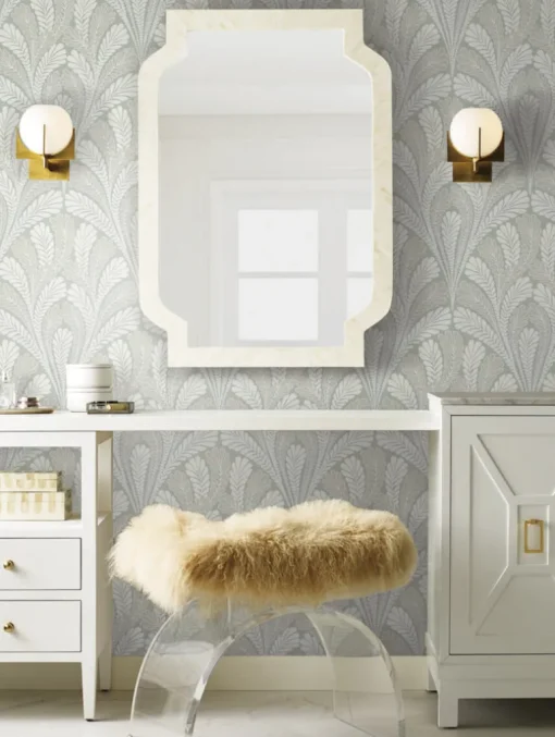 Damask Resource Library Shell Damask Wallpaper - Green