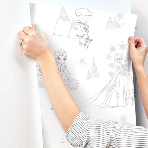 Disney Frozen Characters Peel & Stick Wallpaper - White