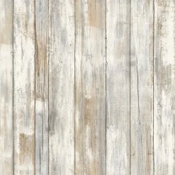 Distressed Wood Peel & Stick Wallpaper - Tan