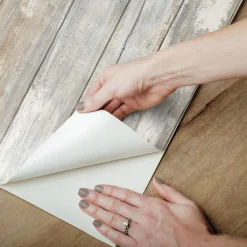 Distressed Wood Peel & Stick Wallpaper - Tan
