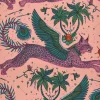 Emma J Shipley Wilderie Lynx Wallpaper - Coral