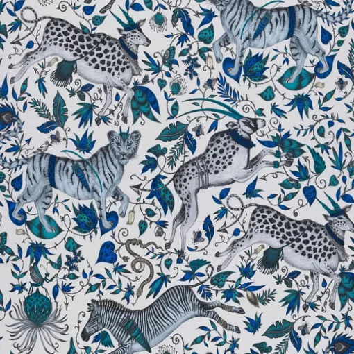 Emma J Shipley Wilderie Protea Wallpaper - Blue