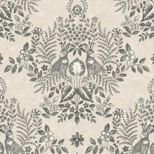 Erin & Ben Co. Cottontail Toile Peel & Stick Wallpaper - Linen & Charcoal