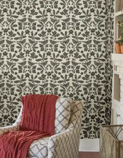 Erin & Ben Co. Sparrow & Oak Peel & Stick Wallpaper - Linen & Charcoal