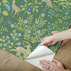 Erin & Ben Co. Woodland Floral Peel & Stick Wallpaper - Meadow Green