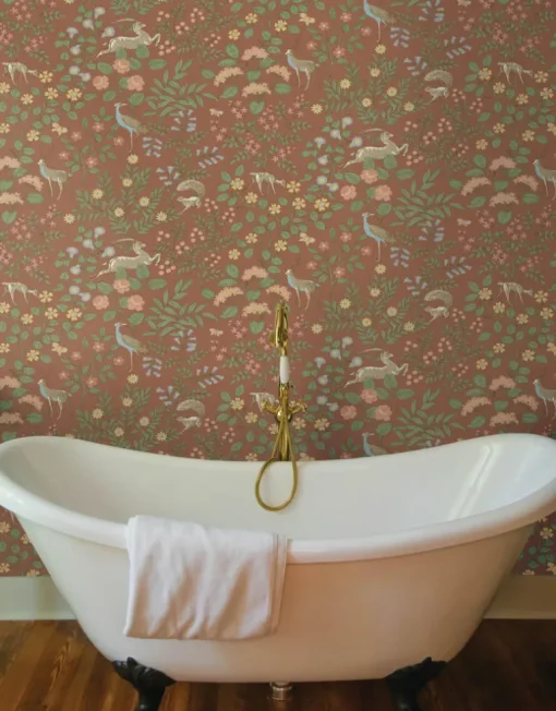 Erin & Ben Co. Woodland Floral Peel & Stick Wallpaper - Rust Orange