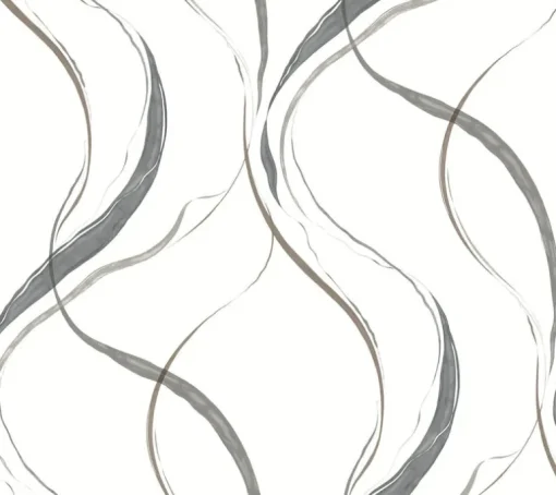 Formations Ink Flow Wallpaper - Black & Cocoa