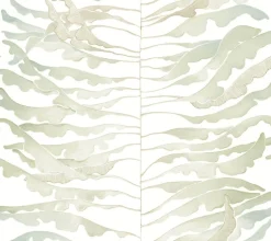 Formations Leaf Column Wallpaper - Green & White