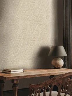 Formations Thatched Chevron Wallpaper - Terracotta