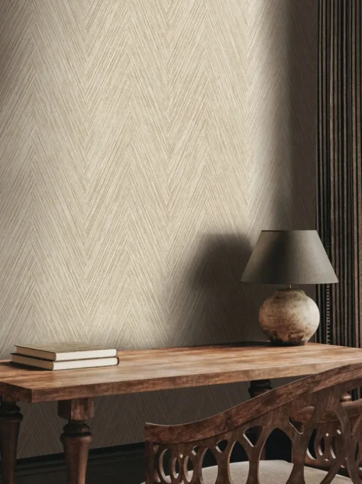 Formations Thatched Chevron Wallpaper - Terracotta