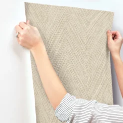 Formations Thatched Chevron Wallpaper - Terracotta