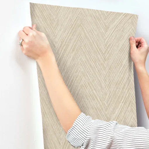 Formations Thatched Chevron Wallpaper - Terracotta