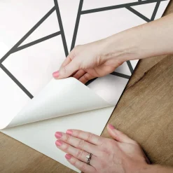 Fracture Geometric Peel & Stick Wallpaper - Black & White