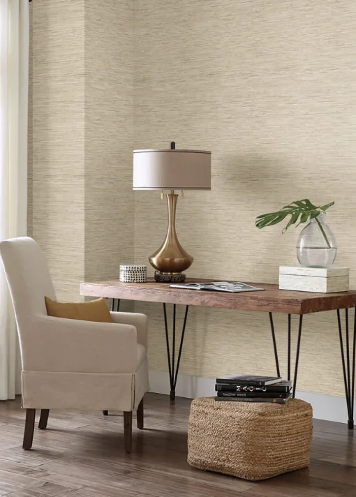 Grasscloth Resource Library Faux Grasscloth Wallpaper - Light Brown